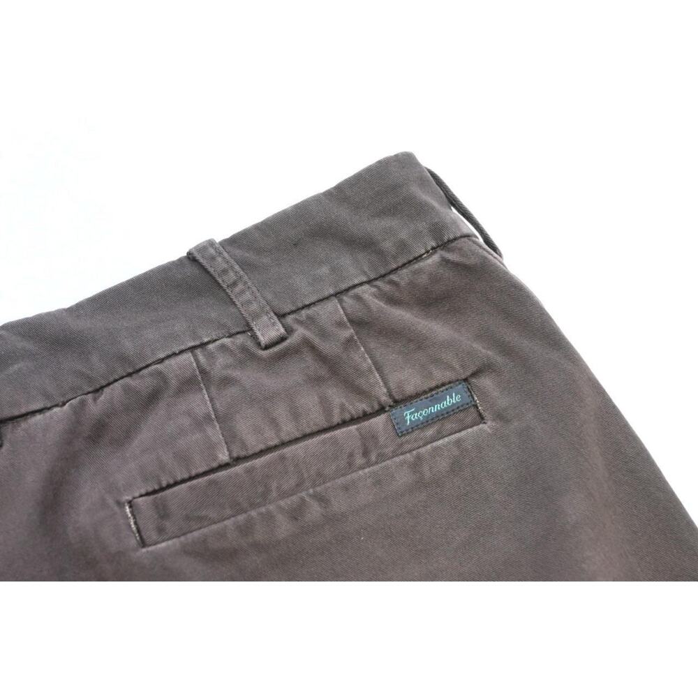 Faconnable France Khaki‎ Chino Pants Flat Front Brown Mens Size 34 x 31